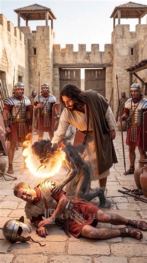 O espírito dominava o soldado romano… até Jesus se aproximar #jesus #fé #biblia #shorts #oração