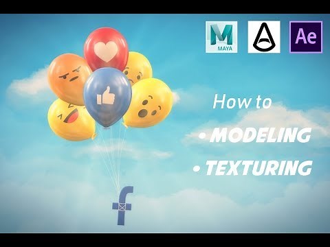 Autodesk Maya - Balloons Modeling & Texturing | Speed Video