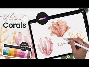 How To Draw: Watercolor Corals • Procreate Tutorial • Easy iPad Art