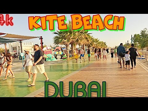 KITE Beach Dubai Walking Tour, one of the best public beaches in 4K