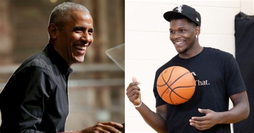 Barack Obama Challenges Anthony Edwards On The Court To Promote Obama Presidential Center Opening