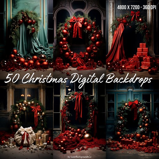 50 Christmas Digital Backdrops,cozy Fireplace, Santa Claus and Winter Wonderland Backgrounds,perfect for Holiday Photography and Cards - Etsy
