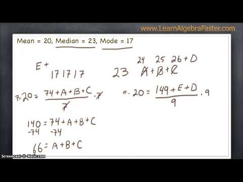 Mean Median Mode in Reverse