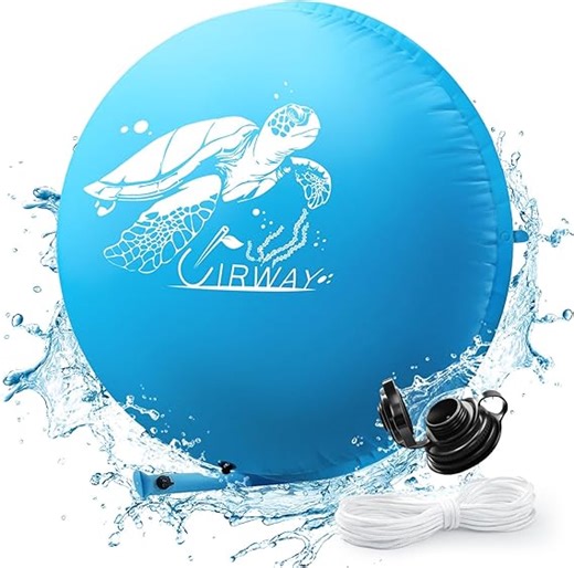 UIRWAY Poolkissen Winter XXL | Poolkissen Rund 4m mit Doppelnaht | Luftkissen Pool Winter inkl. Reparaturkit & Der Verlängerte LuftfüLlstutzen | Pool Kissen ÜBerwinterung | Winterkissen mit 15m Seil