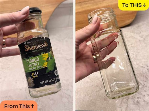This 5-minute trick for removing sticky stickers (and residue!) from jars takes zero effort