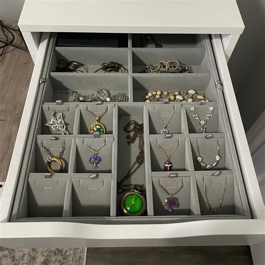 Custom Velvet Jewelry Organizer: Closet Drawer Insert, Jewelry Storage - Etsy