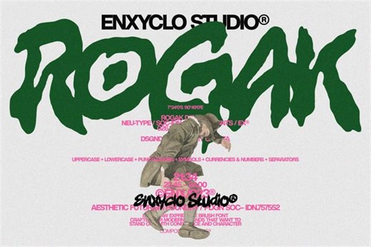 Rogak - Grunge Brush Font