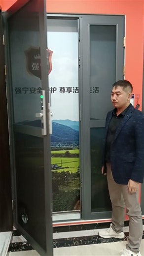 Sliding mesh door with fingerprint lock + automatic closing, pets can freely enter and#qiangning