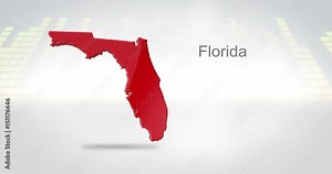 Motion Graphics 3D animation of the american state of Florida