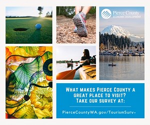 Why do you think Pierce County is a great place for people to visit? Pierce County is developing a long-term Tourism Destination Strategic Plan and learning from our residents is important. We want to learn from you about how tourism to our region impacts you and why you think Pierce County is an awesome place to visit. 🌐 Help shape the future of tourism in Pierce County by taking our short survey: PierceCountyWA.gov/TourismSurvey. | Pierce County