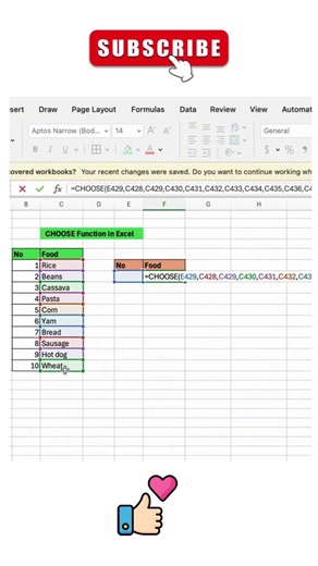 Choice function #excel #exceltips #excelformula #exceltricks #excelfunctions #calc #cccexam