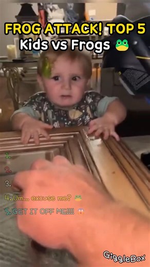 FROG ATTACK! TOP 5 Kids vs Frogs🐸#Funny #Kids #Frog #Shorts