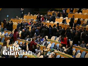 UN delegates walk out as Benjamin Netanyahu prepares to address general assembly