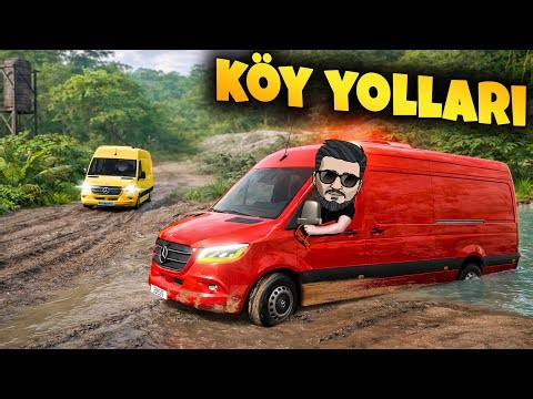 Mercedes Sprinter OFF-ROAD VE KÖY YOLLARINA DALDIM // BeamNG.drive // Diy steering wheel set