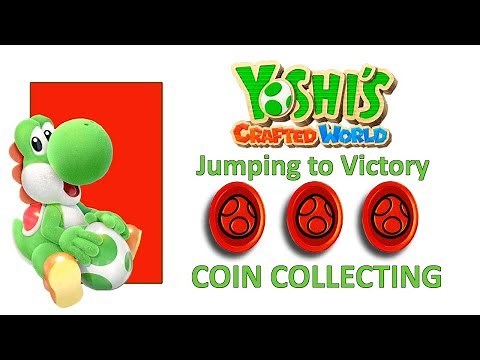 Yoshi's Crafted World 20 Red Coins in Jumping to Victory