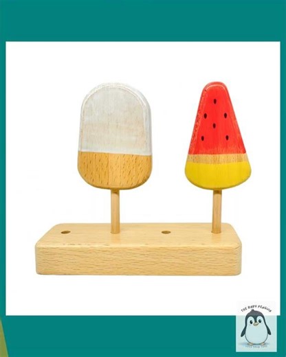 10 Pcs Wooden Popsicle Ice Cream Bar and Pastry Cookies Pretend Play Set
