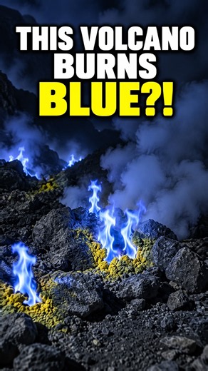 This Volcano Burns BLUE?! 🔥 The Science Behind It #Shorts