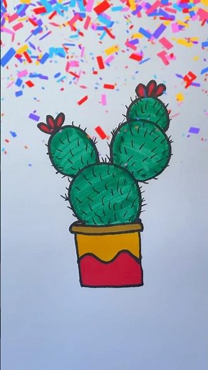 How to Draw a Cactus easy | Step by step Drawing for kids 🌵