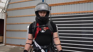 Watch what happens when the rocket pack launches him