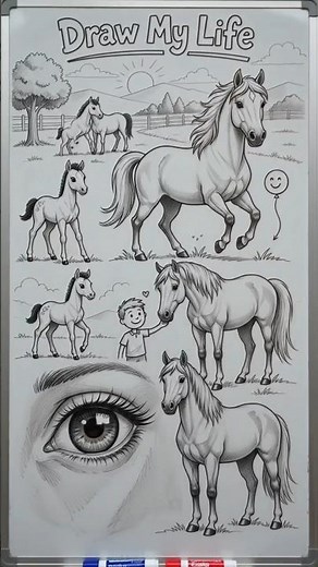 How to Draw a Cute Baby Horse 🐴 | Easy Pony Drawing Tutorial for Kids #youtubeshorts #shortvideo