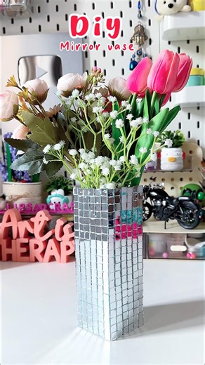 Diy Mirror Vase Craft🪞🪞#shorts #viralshort #reuse #diy #handmade #crafting #trending