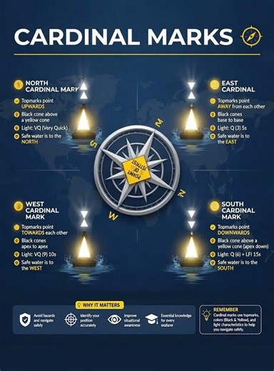 🧭 CARDINAL MARKS: Your Guide to Safe Navigation 🌊
