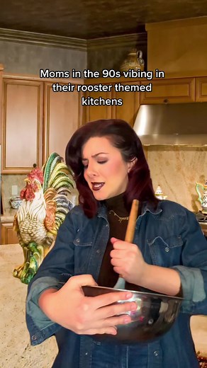 Moms in the 90s and honestly me today as well minus the giant rooster 😂 #90s #90smom #nineties #90saesthetic #90sthrowback #90skid