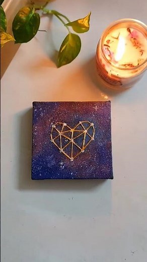 A galaxy where love glows brighter than the stars |Galaxy Sky with Heart Embroidery #canvaspainting