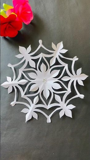 Paper Snowflake Decoration ❄️ Easy DIY Paper Cutting Craft