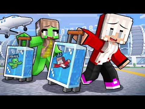 JJ and Mikey Built TINY POOL Inside GIRLFRIEND's Suitcase in Minecraft - Maizen