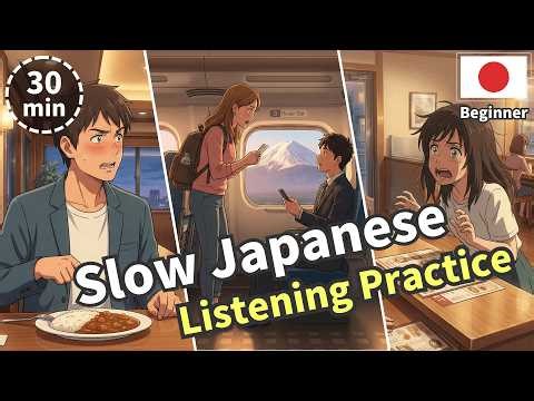 Slow Japanese Listening Practice | 30 Min Compilation: Travel & Daily Life for Beginners (JLPT N5)