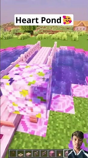 Creating a Magical Heart-Shaped Bridge in Minecraft.