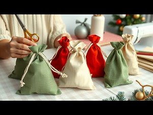 Sewing 8 minutes ! DIY Christmas gift bags 🎄