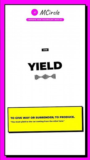 Learn English: What is Yield? | Vocabulary Shorts