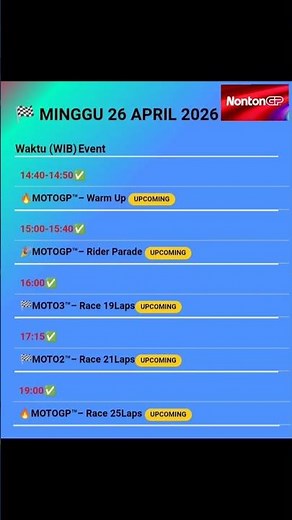 😂👍Tomorrow's Race Start Schedule🏍️🏁🇪🇸