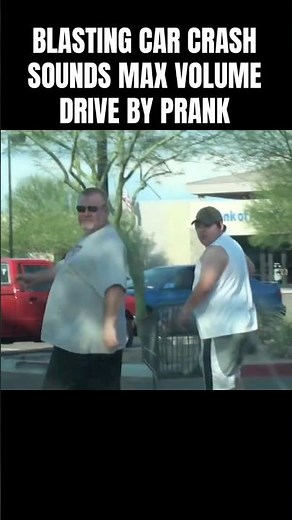 Blasting car crash sounds max volume prank drive by #trending #viral #shorts #prank #comedy #lol