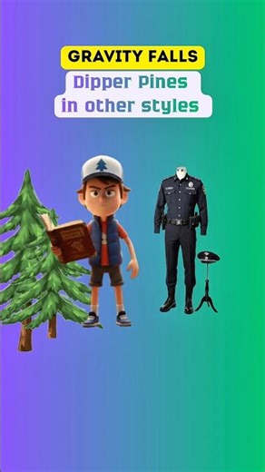 Dipper Pines in Other Styles#famouscharacters #style #famouscartoons #animation #ineresting #funny