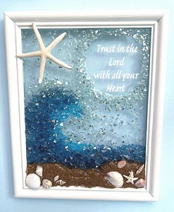 Seashell Resin Wave Art: Coastal Beach inspiration Decor with Starfish - Etsy Schweiz
