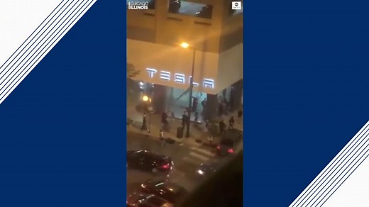 Tesla store targeted in Chicago looting