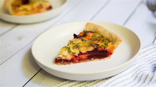 Roasted Beetroot And Emmental Quiche Recipe