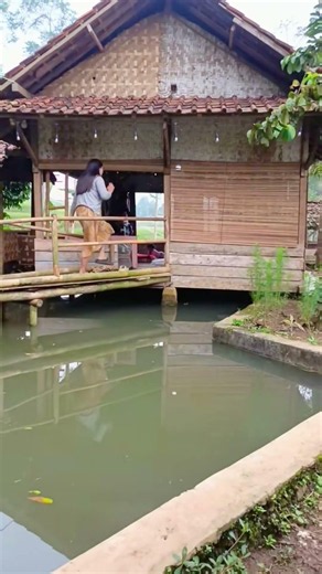 This Bamboo Stilt House Over Water is a Dream! 🏡✨ #Shorts