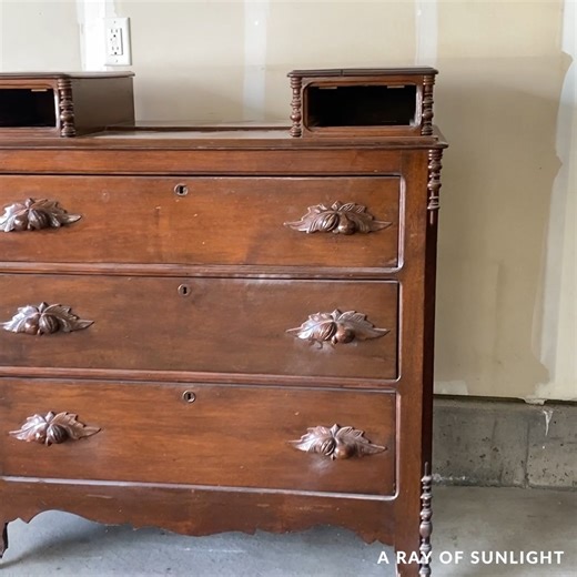 Green Antique Dresser Makeover | A Ray of Sunlight - Painted Furniture & DIY