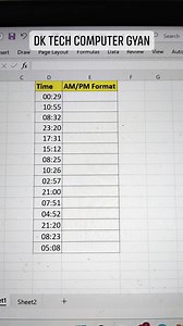 28K views · 331 reactions | Time Formatting Trick In Excel #Excel #Tips And #Tricks #shorts #exceltips #infotainment #excelformulatips #amazingexceltrick #formattinginexcel #exceltipsandtricks #excelshorts #shortsexceltutorials #advancefilterin #exceltutorials #MSWORDtutorial #dktechcomputergyan | DK TECH Computer GYAN | Facebook