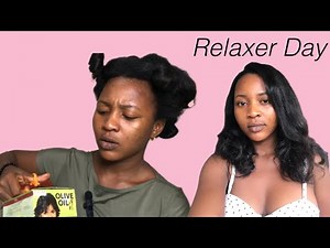 RELAXER DAY ROUTINE | ORS OLIVE NO-LYE HAIR RELAXER | CORRECTING UNDER PROCESSED HAIR