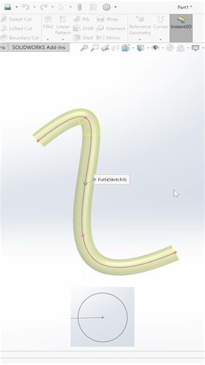 Can Swept Be Half Circle & Half Rectangle? | SolidWorks