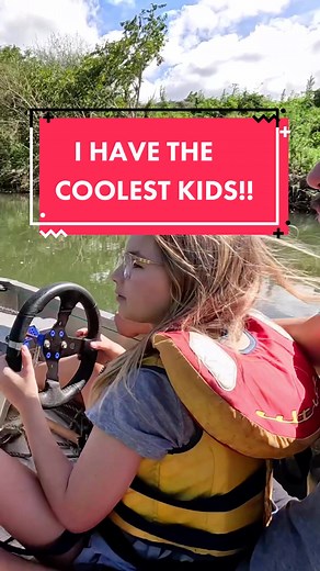 My 11 year old took the mini motor boat out for a cruise on the river!