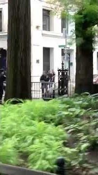 cops climbing their own barriers NYC washington sqr pk part 1