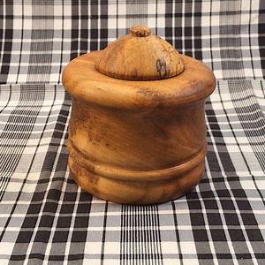 Applewood Lidded Box With Maple Top : Hand-turned Wood Trinket Keepsake - Etsy