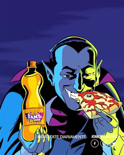 Llegó el mes más tenebroso, diviértete snackeando con la Nueva Fanta Misterio. 🧡 👻 ¿Te animas a probarla? 😱 #SnacksConFanta #FantaMisterio #Halloween 🧛‍♂️ 🎃 🍕 | Fanta