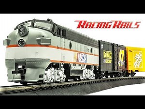 Vintage RacingRails HO-Scale NASCAR Freight Electric Model Train Set Unboxing & Review